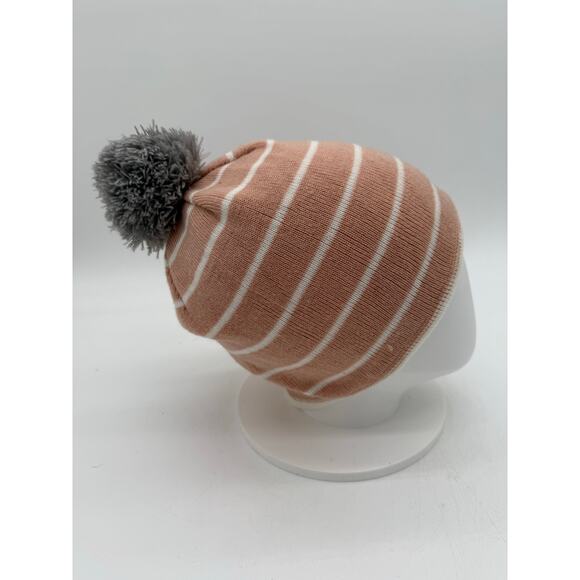 Timberland Youth Pom Hat One Size Pink Knit Pink Winter Beanie - Picture 3 of 4